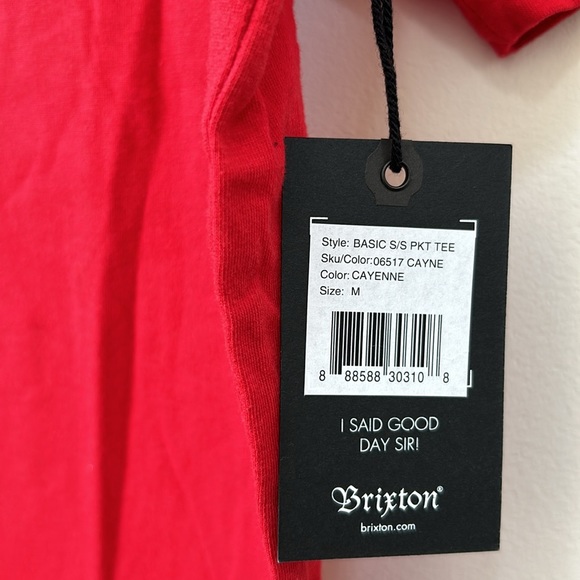 Brixton T shirt Men’s crewneck shirt Red size Medium NWT - Picture 5 of 9